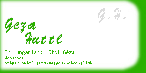 geza huttl business card