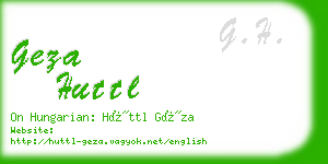 geza huttl business card